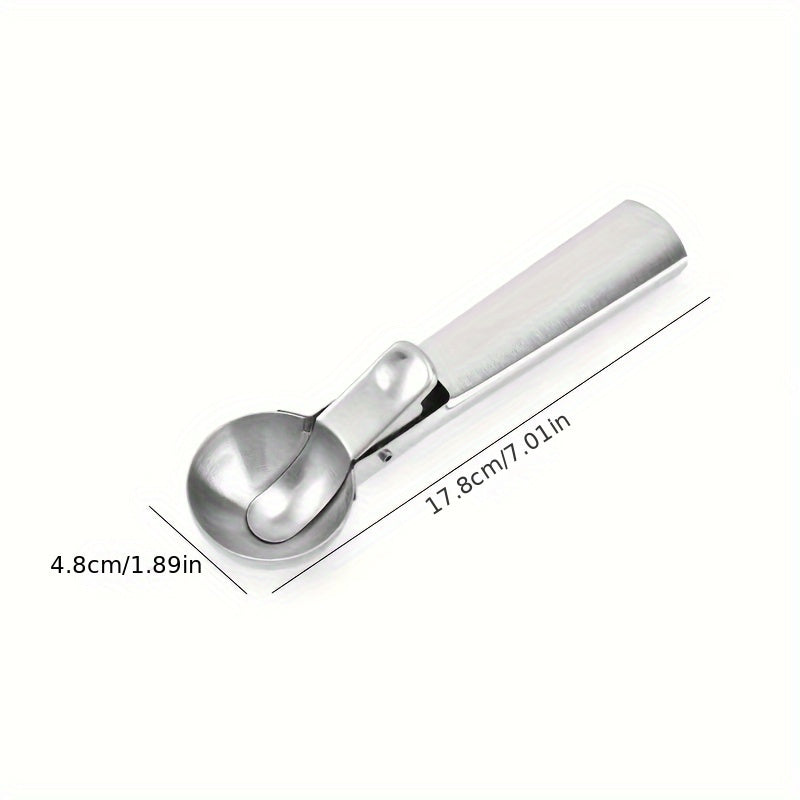 1pc Stainless Steel Dual-Purpose Ice Cream Scoop, Multi-Function Fruit Scoop, Portable For Home, Restaurant, Outdoor Camping And Picnic