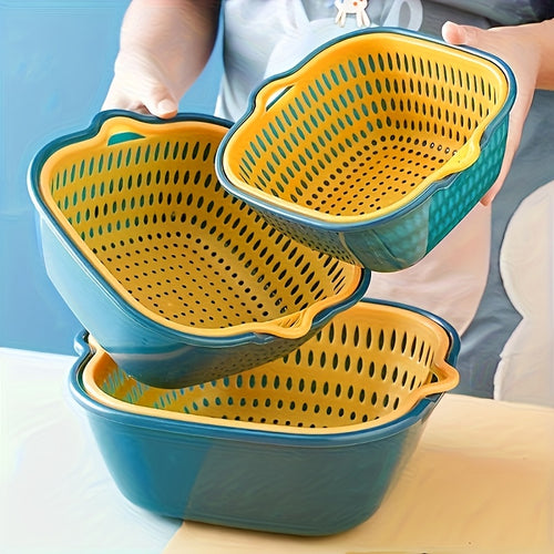 1 Specification Optional, 6pcs Kitchen Vegetable Washing Set - Durable Plastic Colander, Fruit And Vegetable Drain Basket And Strainer - Perfect Choice for Christmas, Valentine'S Day, Thanksgiving, New Year And Birthday, Best for Christmas, Ideal for Than